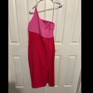 Petal and Pup "Xiomar" Two Tone One Shoulder Dress